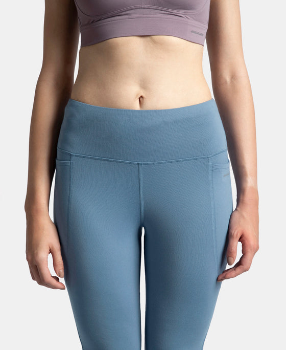 Microfiber Elastane Stretch Regular Fit Flared Pants with StayFresh Treatment - Frost