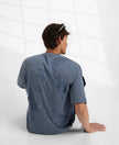 Super Combed Cotton Rich Graphic Printed Oversized T-Shirt - Blue