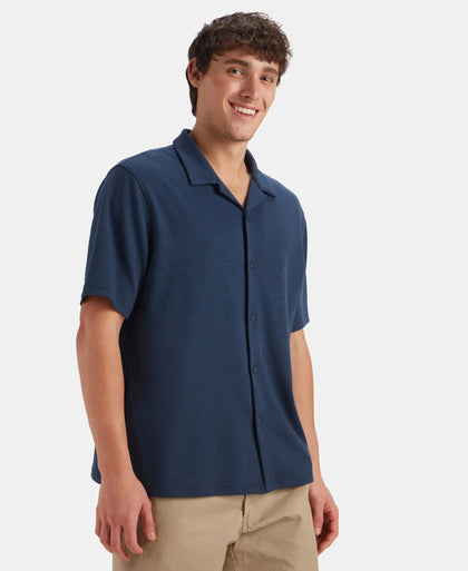 Super Combed Cotton Rich Knit Shirt - Dress Blue