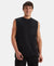 Super Combed Cotton Rich Graphic Print Oversized Tank Top - Deep Black