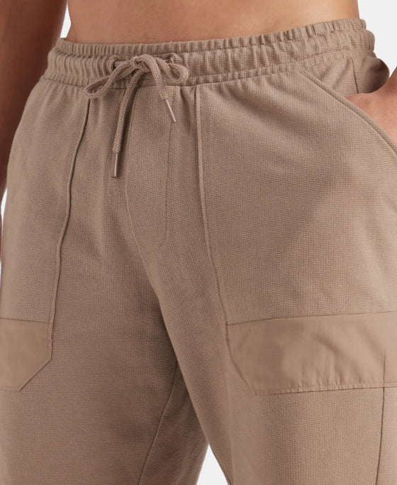 Super Combed Cotton Textured Knit Shorts with Side Pockets - Taupe Grey
