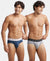 Super Combed Cotton Elastane Stretch Solid Brief with Ultrasoft Waistband - Mid Night Navy & Monument (Pack of 2)