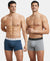 Super Combed Cotton Elastane Stretch Solid Trunk with Ultrasoft Waistband - Mid Night Navy & Monument (Pack of 2)
