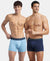 Super Combed Cotton Elastane Stretch Solid Trunk with Ultrasoft Waistband - Navy & Dusk Blue (Pack of 2)