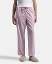 Super Combed Cotton Woven Fabric Relaxed Fit Striped Pyjama with Side Pockets - Cashmere Rose