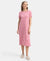 Super Combed Cotton Long Length Printed Lounge Dress - Cashmere Rose
