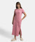 Super Combed Cotton Long Length Printed Lounge Dress - Wild Rose