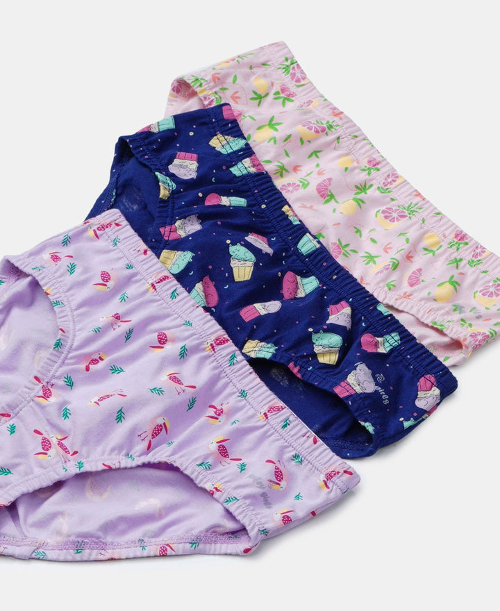 Super Combed Cotton Printed Panty with Ultrasoft Waistband - Fairy Tale, Blue Depths & Lavendula (Pack of 3)