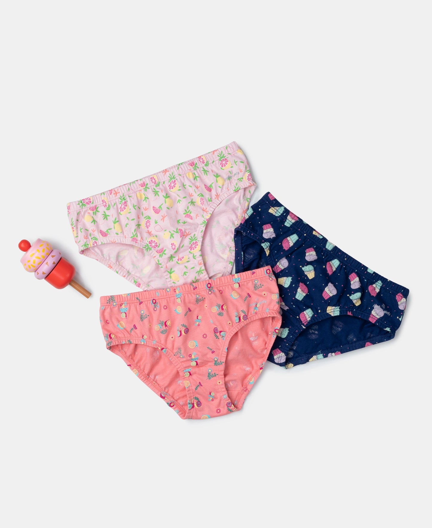 Super Combed Cotton Printed Panty with Ultrasoft Waistband - Fairy Tale, Salmon Rose & Blue Depths (Pack of 3)