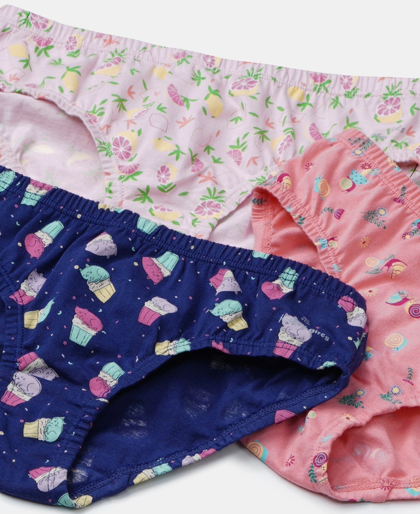 Super Combed Cotton Printed Panty with Ultrasoft Waistband - Fairy Tale, Salmon Rose & Blue Depths (Pack of 3)