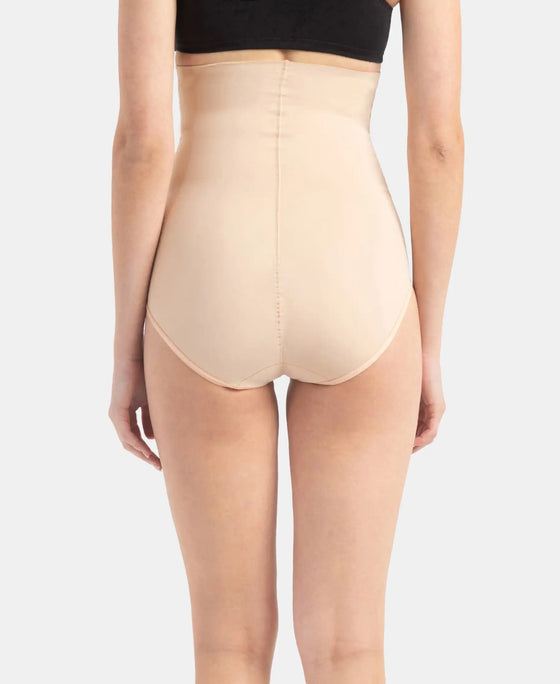 High Waist Microfiber Elastane Stretch Bonded Seamfree Bikini Shapewear - Skin