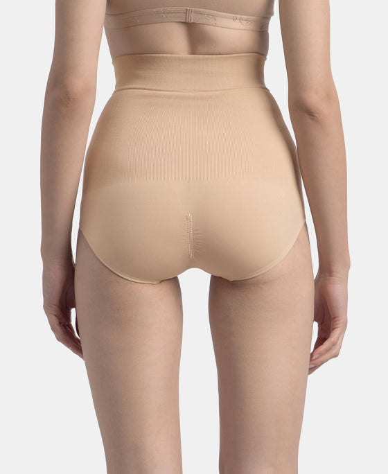 High Waist Microfiber Elastane Stretch Seamfree Bikini Shapewear - Skin