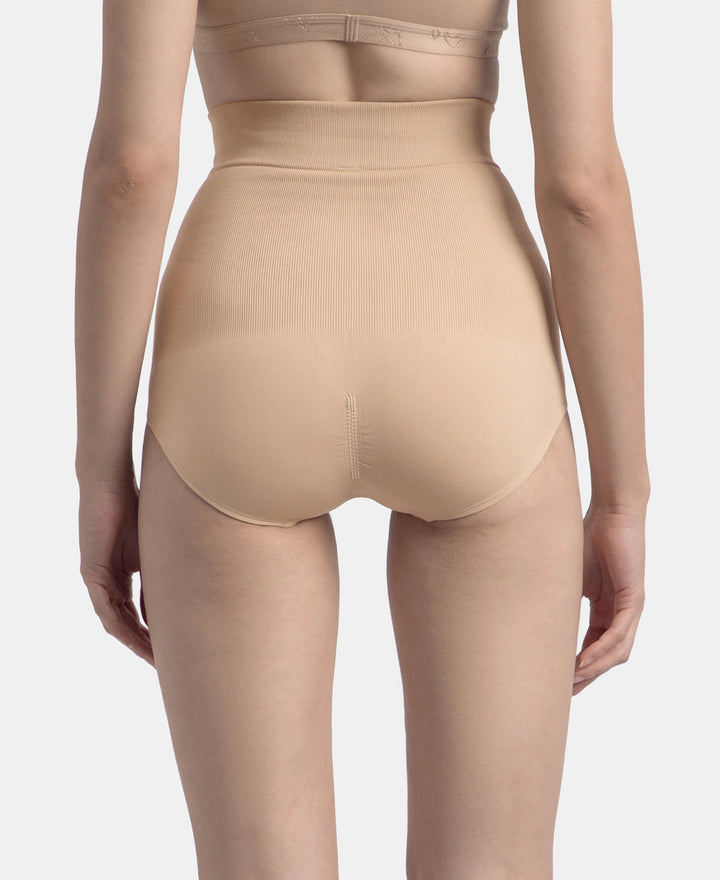 High Waist Microfiber Elastane Stretch Seamfree Bikini Shapewear - Skin