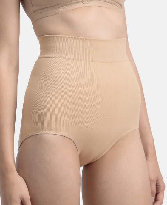 High Waist Microfiber Elastane Stretch Seamfree Bikini Shapewear - Skin