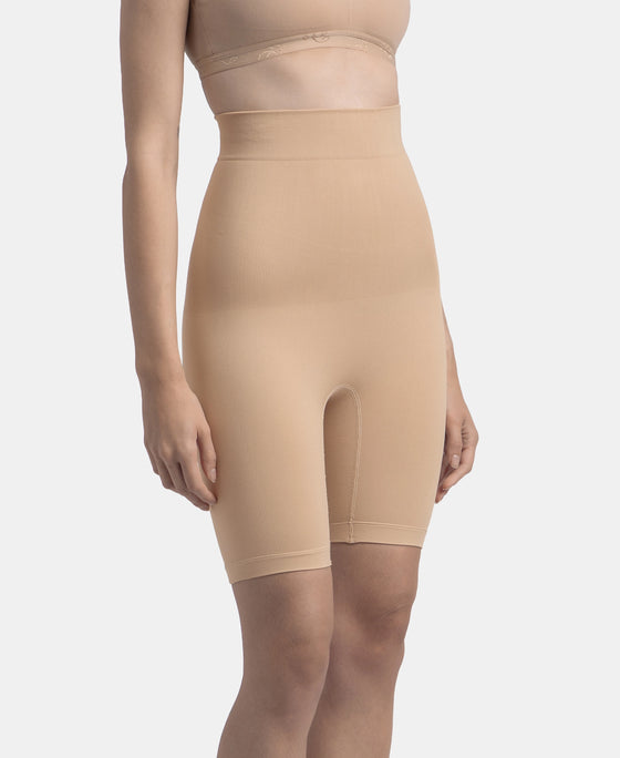 High Waist Microfiber Elastane Stretch Seamfree Shorts Shapewear - Skin