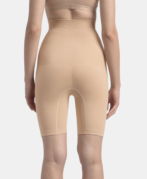 High Waist Microfiber Elastane Stretch Seamfree Shorts Shapewear - Skin