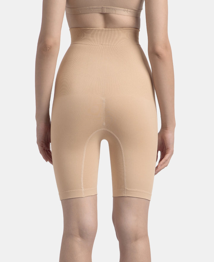 High Waist Microfiber Elastane Stretch Seamfree Shorts Shapewear - Skin