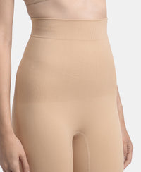 High Waist Microfiber Elastane Stretch Seamfree Shorts Shapewear - Skin