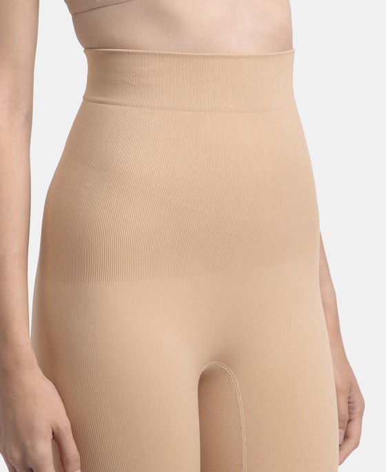 High Waist Microfiber Elastane Stretch Seamfree Shorts Shapewear - Skin