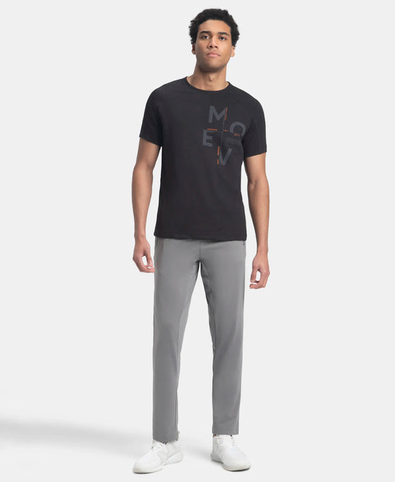 Soft Touch Microfiber Elastane Stretch Trackpant with Side Pockets and StayFresh Treatment - CP Grey