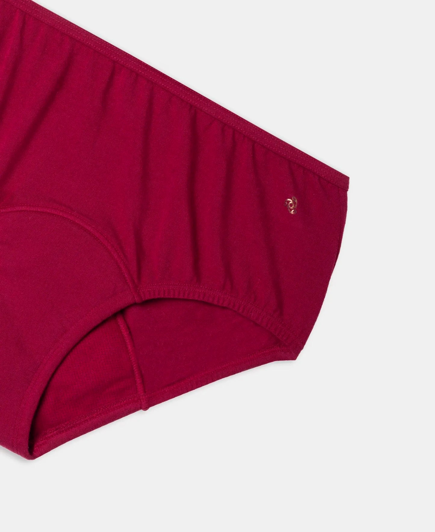 Super Combed Cotton Elastane Stretch Period Panty with Leak Proof Inner Absorbent Layer and StayFresh Treatment - Black & Beet Red (Pack of 2)