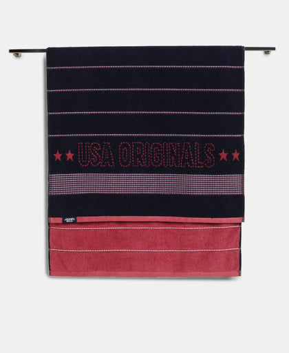 Cotton Rich Terry Ultrasoft and Durable Striped Bath Towel - Deep Navy