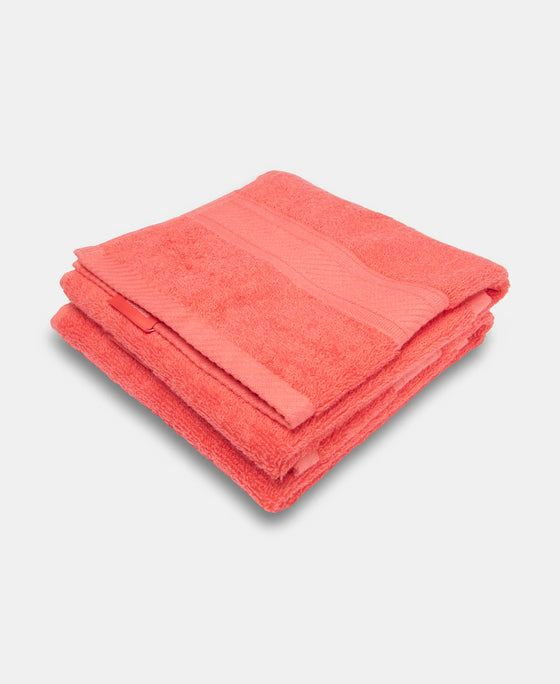 Cotton Terry Ultrasoft and Durable Solid Hand Towel - Coral (Pack of 2)