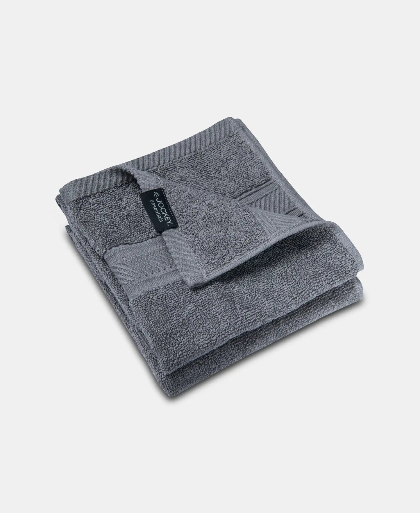 Cotton Terry Ultrasoft and Durable Solid Hand Towel - Grey (Pack of 2)
