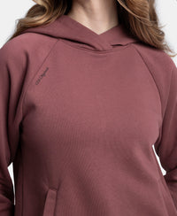 Super Combed Cotton Rich Fleece Fabric Raglan Sleeve Hoodie Sweatshirt - Wild Ginger