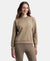 Super Combed Cotton Rich Fleece Fabric Printed Sweatshirt with Drop Shoulder Styling - Desert Taupe
