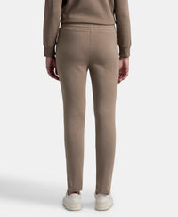 Super Combed Cotton Rich Fleece Fabric Relaxed Fit Trackpants with Zipper Pockets - Desert Taupe