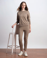 Super Combed Cotton Rich Fleece Fabric Relaxed Fit Trackpants with Zipper Pockets - Desert Taupe