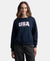 Super Combed Cotton Rich Fleece Fabric Oversized Printed Sweatshirt with StayWarm Tech - Navy