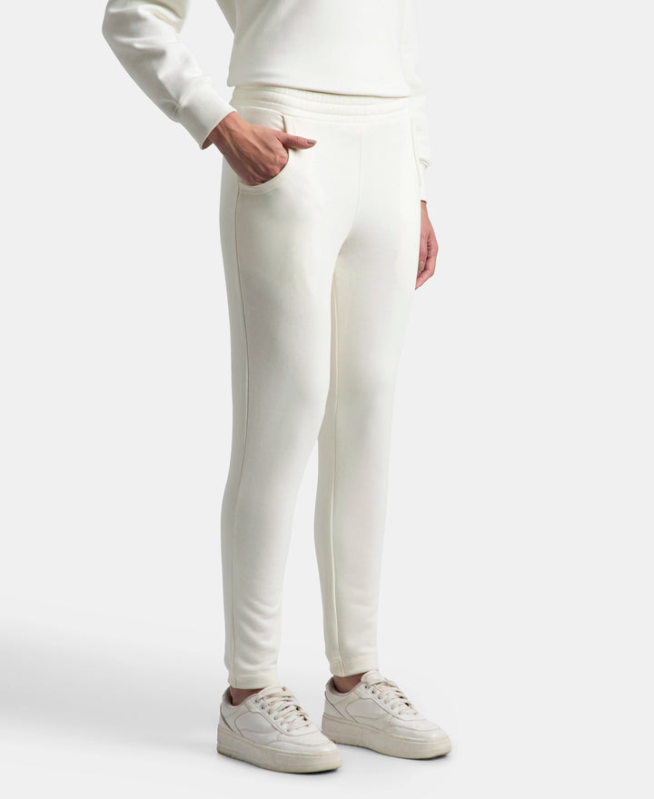 Super Combed Cotton Rich Fleece Fabric Regular Fit Joggers with StayWarm Technology - Cannoli Cream