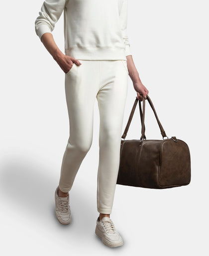 Super Combed Cotton Rich Fleece Fabric Regular Fit Joggers with StayWarm Technology - Cannoli Cream