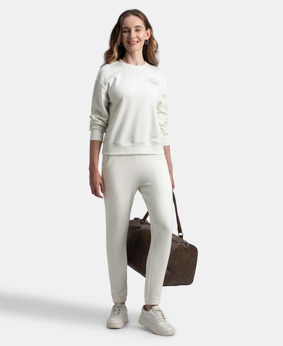 Super Combed Cotton Rich Fleece Fabric Regular Fit Joggers with StayWarm Technology - Cannoli Cream
