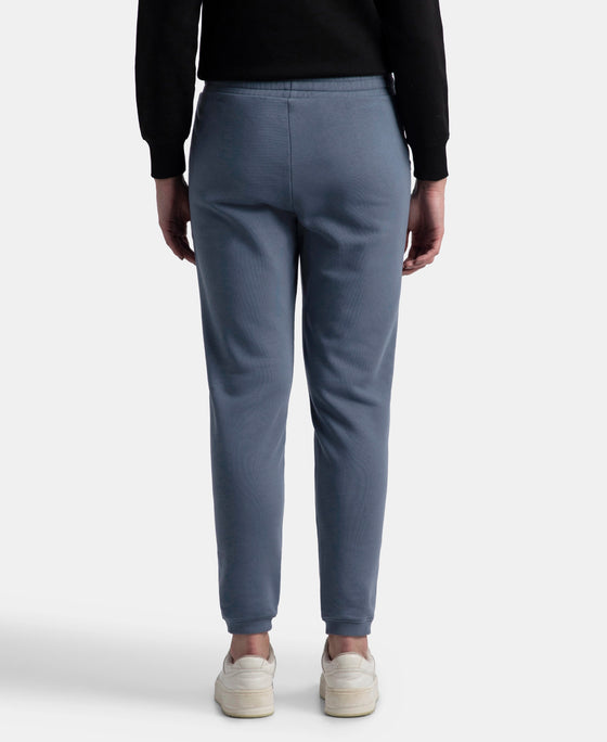 Super Combed Cotton Rich Fleece Fabric Regular Fit Joggers With Staywarm Technology - Vintage Indigo