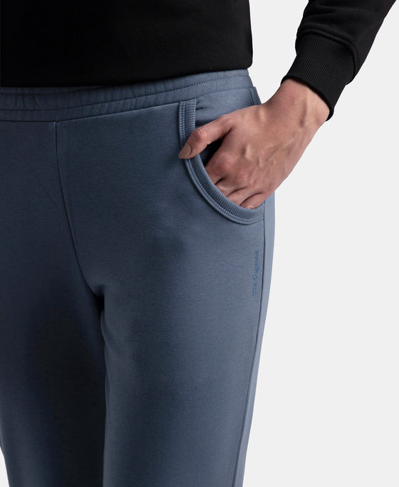Super Combed Cotton Rich Fleece Fabric Regular Fit Joggers With Staywarm Technology - Vintage Indigo