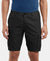 Super Combed Mercerised Cotton Woven Straight Fit Cargo Shorts - Black