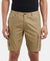 Super Combed Mercerised Cotton Woven Straight Fit Cargo Shorts - Sepia Tint