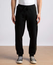 Super Combed Cotton Rich Fleece Fabric Regular Fit Jogger with Zipper Pockets - Black