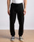 Super Combed Cotton Rich Fleece Fabric Regular Fit Jogger with Zipper Pockets - Black
