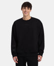 Super Combed Cotton Rich Graphic Print Fleece Sweatshirt with StayWarm Technology - Black