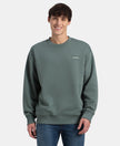 Super Combed Cotton Rich Graphic Print Fleece Sweatshirt with StayWarm Technology - Balsam Green