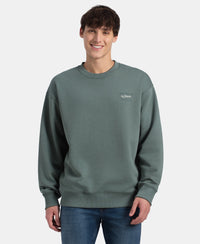 Super Combed Cotton Rich Graphic Print Fleece Sweatshirt with StayWarm Technology - Balsam Green