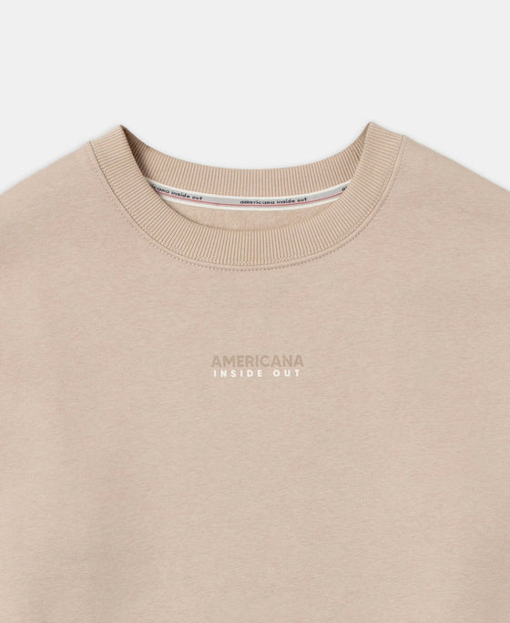 Super Combed Cotton Rich Graphic Print Fleece Sweatshirt with StayWarm Technology - Pure Cashmere