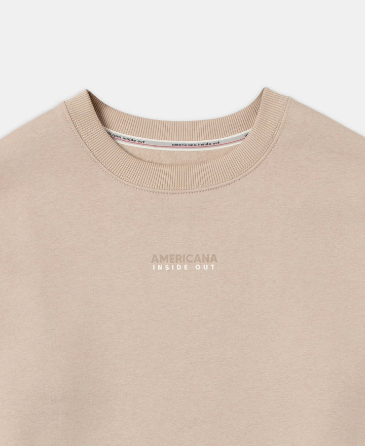 Super Combed Cotton Rich Graphic Print Fleece Sweatshirt with StayWarm Technology - Pure Cashmere