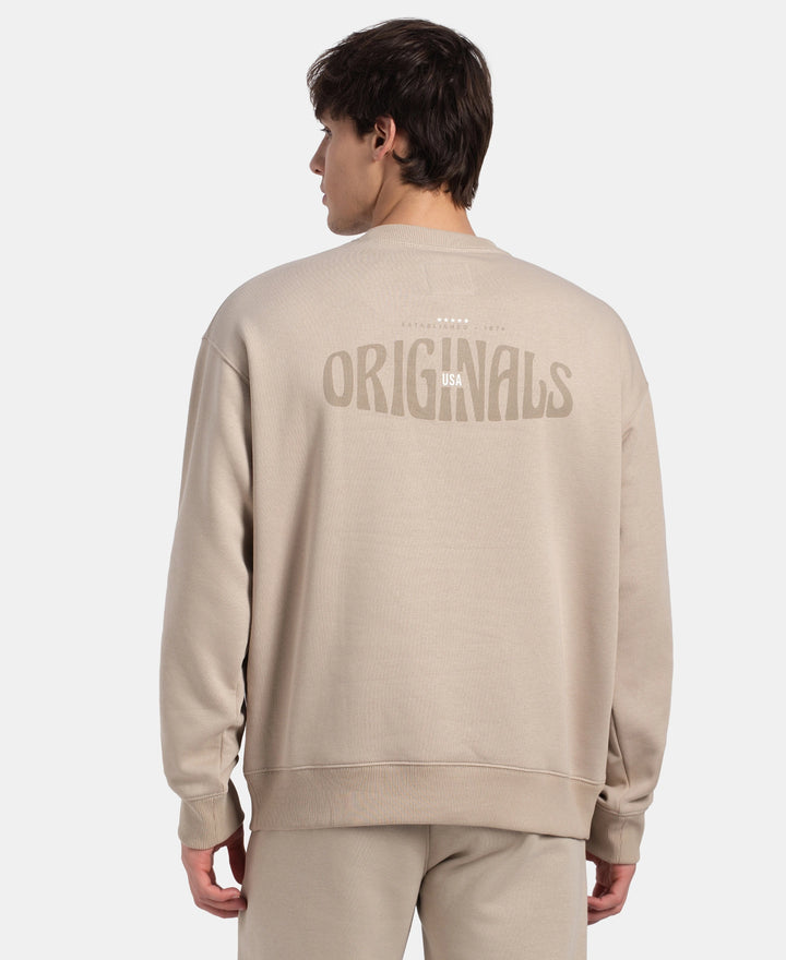 Super Combed Cotton Rich Graphic Print Fleece Sweatshirt with StayWarm Technology - Pure Cashmere