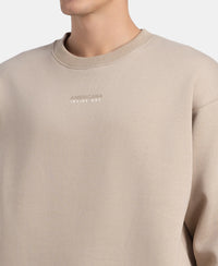Super Combed Cotton Rich Graphic Print Fleece Sweatshirt with StayWarm Technology - Pure Cashmere