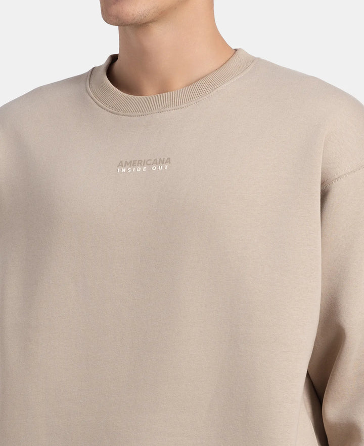 Super Combed Cotton Rich Graphic Print Fleece Sweatshirt with StayWarm Technology - Pure Cashmere